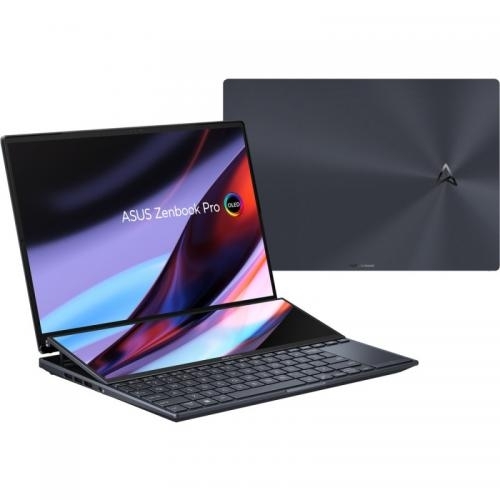 Laptop ASUS ZenBook Duo 14 UX8402ZA-M3027X, Intel Core i7-12700H, 14.5inch Touch, RAM 16GB, SSF 1TB M.2, Intel Iris Xe Graphics, Windows 11 Pro, Tech Black