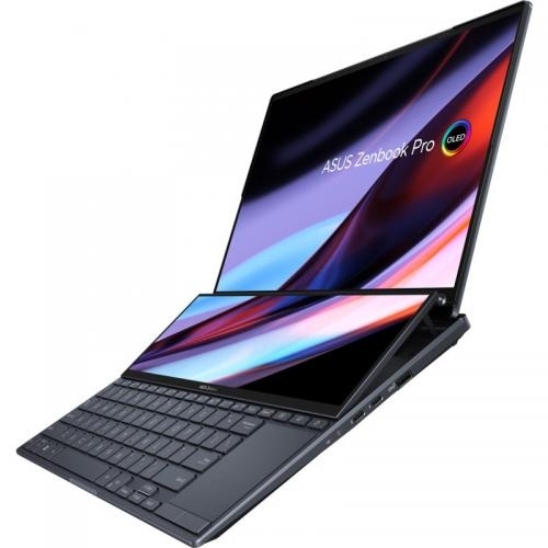 Laptop ASUS ZenBook Duo 14 UX8402ZA-M3027X, Intel Core i7-12700H, 14.5inch Touch, RAM 16GB, SSF 1TB M.2, Intel Iris Xe Graphics, Windows 11 Pro, Tech Black