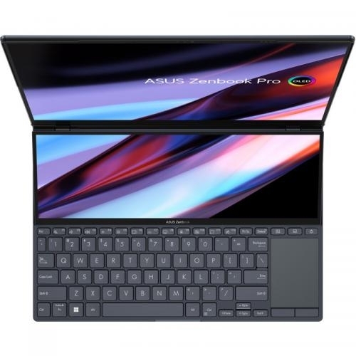 Laptop ASUS ZenBook Duo 14 UX8402ZA-M3027X, Intel Core i7-12700H, 14.5inch Touch, RAM 16GB, SSF 1TB M.2, Intel Iris Xe Graphics, Windows 11 Pro, Tech Black