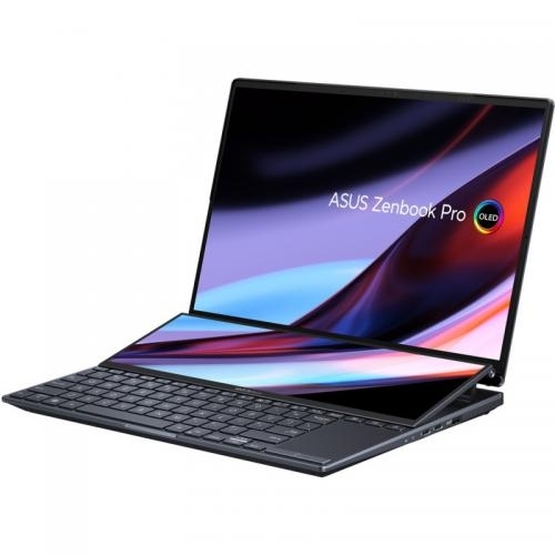 Laptop ASUS ZenBook Duo 14 UX8402ZA-M3027X, Intel Core i7-12700H, 14.5inch Touch, RAM 16GB, SSF 1TB M.2, Intel Iris Xe Graphics, Windows 11 Pro, Tech Black