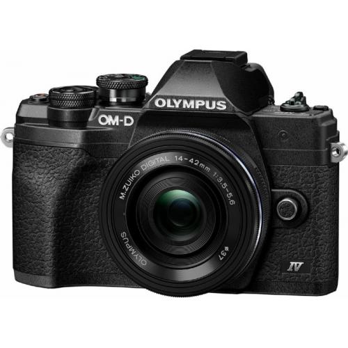 Camera foto Mirrorless Olympus OM-D E-M10 Mark IV body, 20.3MP, Black + Obiectiv M.Zuiko Digital ED 14-42mm f/3.5-5.6 EZ Black