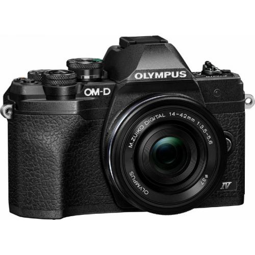 Camera foto Mirrorless Olympus OM-D E-M10 Mark IV body, 20.3MP, Black + Obiectiv M.Zuiko Digital ED 14-42mm f/3.5-5.6 EZ Black