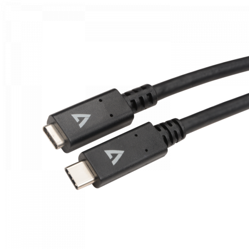 Cablu de date V7 V7UC3EXT-2M, USB-C male - USB-C female, 2m, Black