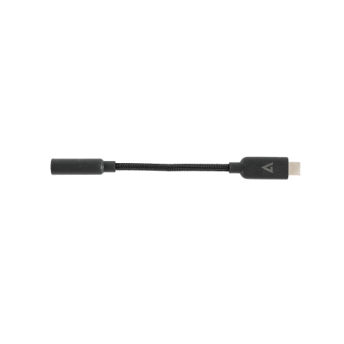Cablu audio V7 V7UCAUDIO-BLK, USB-C male - 3.5mm jack female, 0.13m, Black