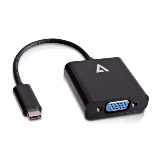 Adaptor V7 V7UCVGA-BLK-1E, VGA - USB-C, Black