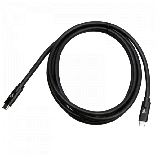 Cablu de date V7 V7USBC10GB-2M, USB-C - USB-C, 2M, Black