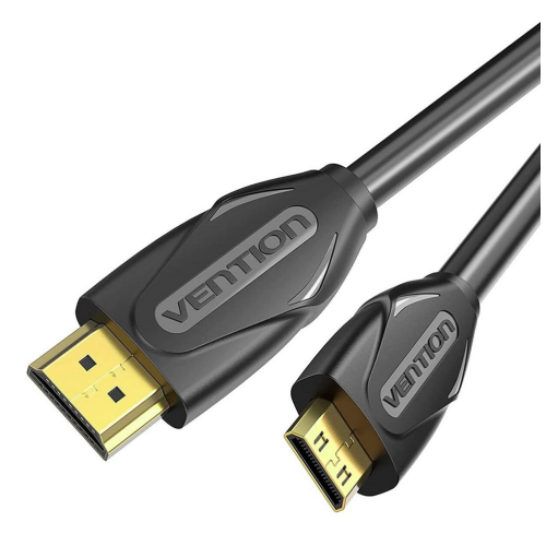 Cablu Vention VAA-D02-B100, HDMI male - mini HDMI male, 1 m, Black