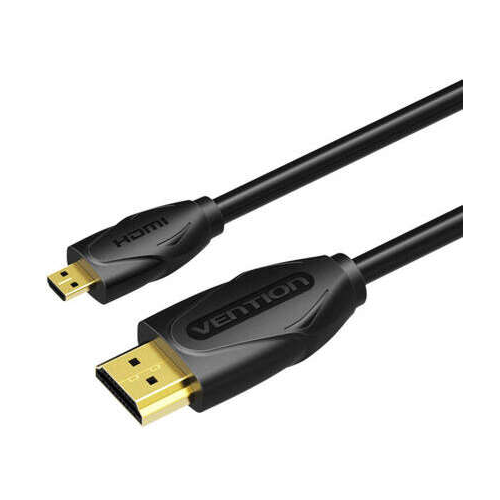 Cablu Vention VAA-D03-B100, HDMI male - micro HDMI male, 1 m, Black