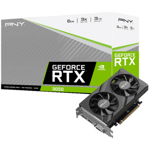 Placa video PNY nVidia GeForce RTX 3050 VERTO Dual Fan 6GB, GDDR6, 96bit