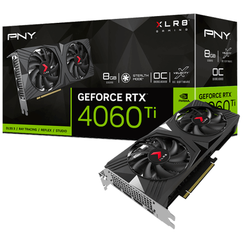 Placa video PNY nVidia GeForce RTX 4060 Ti VERTO Dual Fan OC 8GB, GDDR6, 128 bit