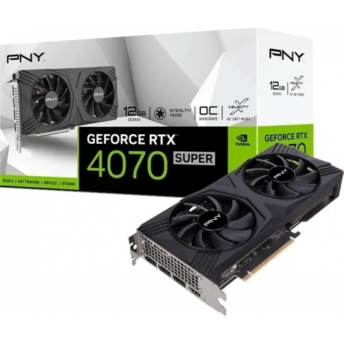 Placa video PNY nVidia GeForce RTX 4070 SUPER VERTO Dual Fan OC 12GB, GDDR6X, 192bit