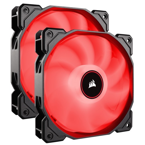 Ventilator / radiator carcasa Corsair AF140 LED Low Noise Cooling Fan, 140mm, Dual Pack, red