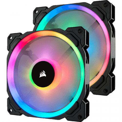 Ventilator Corsair LL140 RGB LED Static Pressure, 140mm, Twin Pack