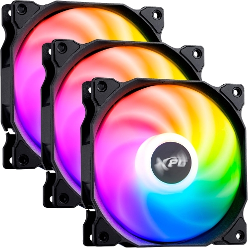 Ventilator XPG Vento ARGB 120 PWM, ARGB LED, 120 mm, Black, 3 bucati