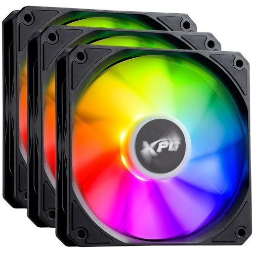 Ventilator XPG Vento R 120 ARGB PWM, ARGB LED, 120 mm, Black, 3 bucati