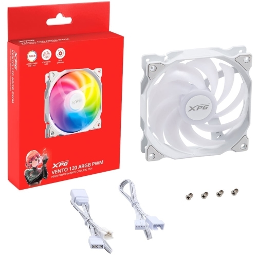 Ventilator XPG Vento ARGB 120 PWM, ARGB LED, 120 mm, White