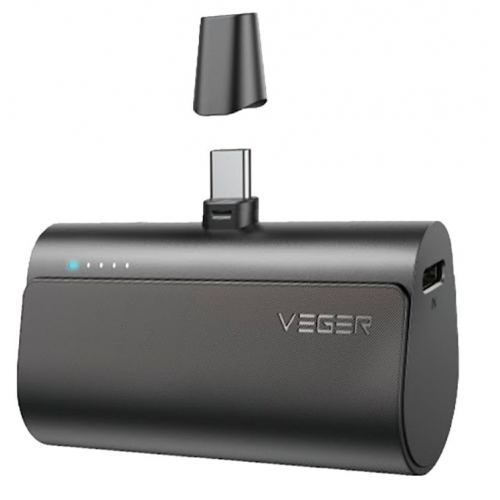 Baterie portabila Veger Mini Plug On W0556, 5000mAh, 1 x USB-C, Black