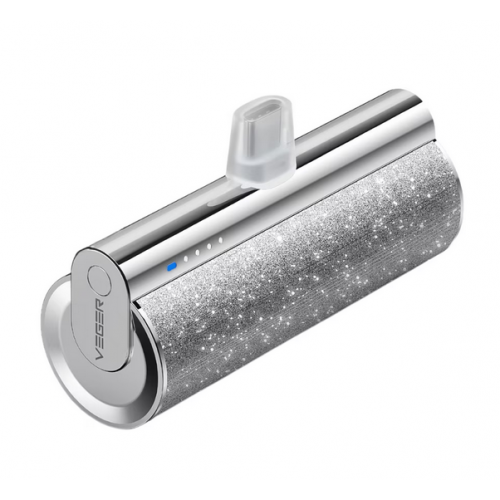 Baterie portabila Veger LIPSTICK-C, 5000mAh, 1 x USB-C, Silver