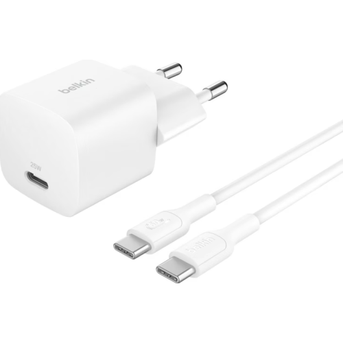 Incarcator retea Belkin BoostCharge, 1x USB-C, 25 W, White