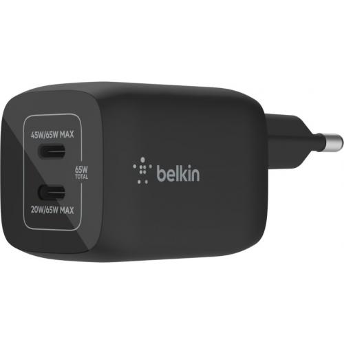 Incarcator Belkin WCH013VFBK, 2x USB-C, 65W, Black