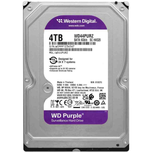 Hard Disk Western Digital Purple 4TB, SATA3, 128MB, 3.5 inch