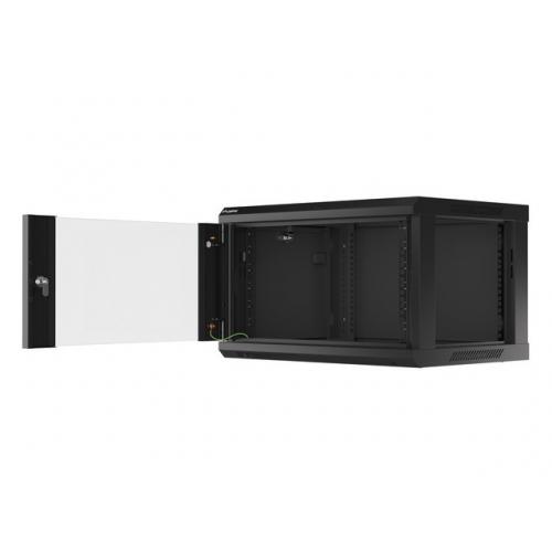 Rack Lanberg wall-mounted, 19inch, 6U, 600x450mm, Black