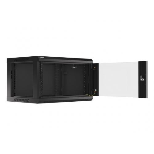 Rack Lanberg wall-mounted, 19inch, 6U, 600x450mm, Black