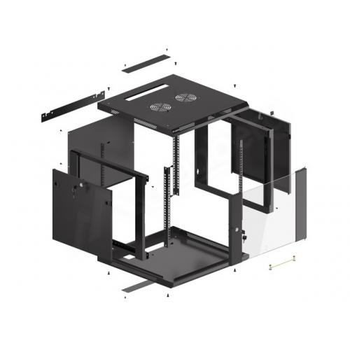 Rack Lanberg WF01-6609-10B, 9U, 600x600mm, Black