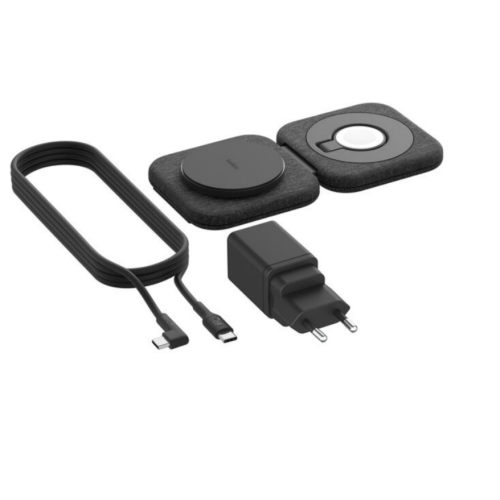 Incarcator Wireless Belkin BoostCharge Pro Magnetic Qi2 2in1 1 x USB-C, 15W, Black