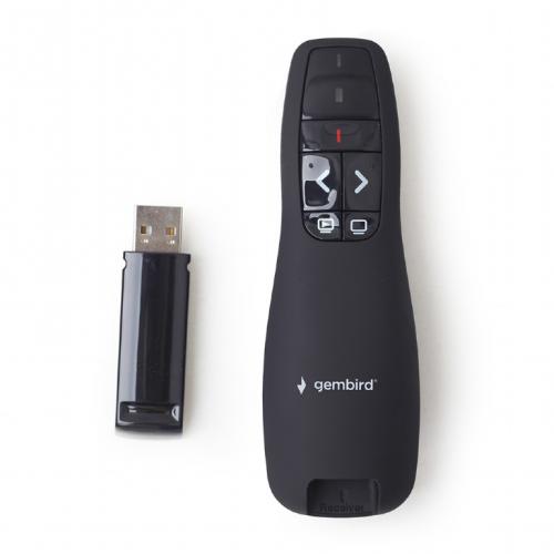 Presenter Laser Gembird Laser WP-L-02, USB Wireless, Black