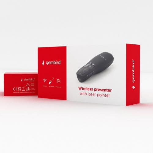 Presenter Laser Gembird Laser WP-L-02, USB Wireless, Black