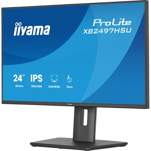 Monitor LED Iiyama ProLite XB2497HSU-B1, 23.8 inch, 1920 x 1080 pixeli, 4 ms GTG, Black