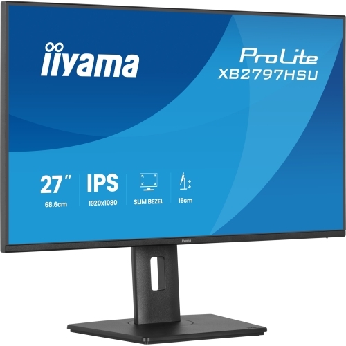 Monitor LED Iiyama ProLite XB2797HSU-B1, 27 inch, 1920 x 1080 pixeli, 4 ms GTG, Black