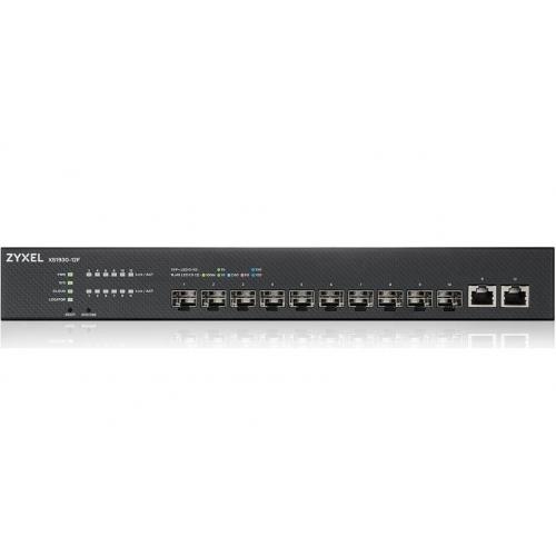 XS1930-12F, 10-port 10G Smart Managed Fiber Switch, 2 Multi-Gigabit Ports