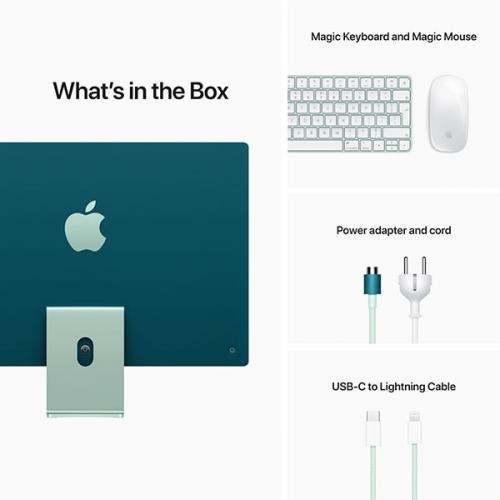 Calculator Apple iMac 4.5K Retina, Apple M1 Octa Core, 24inch, RAM 16GB, SSD 256GB, Apple M1 8-core, Mac OS Big Sur, Green