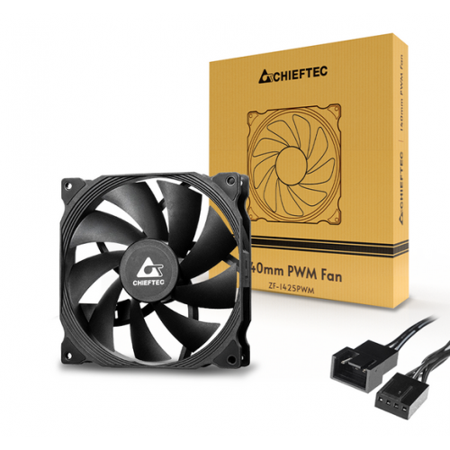 Ventilator Chieftec ZF-1425PWM, 140mm, Black