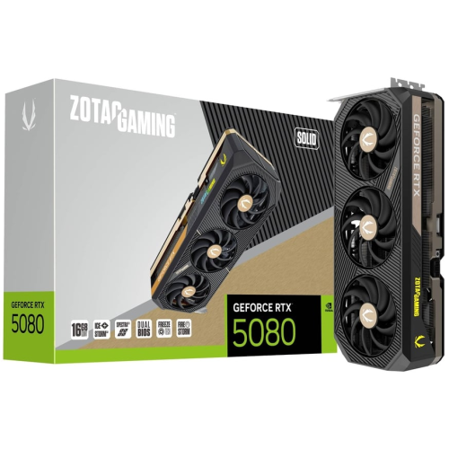 Placa video Zotac nVidia GeForce RTX 5080 Solid 16GB, GDDR7, 256 bit