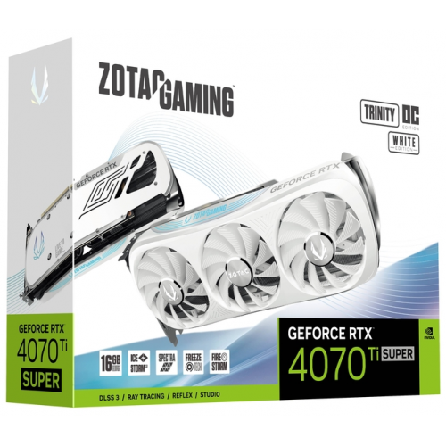 Placa video Zotac nVidia GeForce RTX 4070 Ti SUPER Trinity OC White Edition 16GB, GDDR6X, 256bit